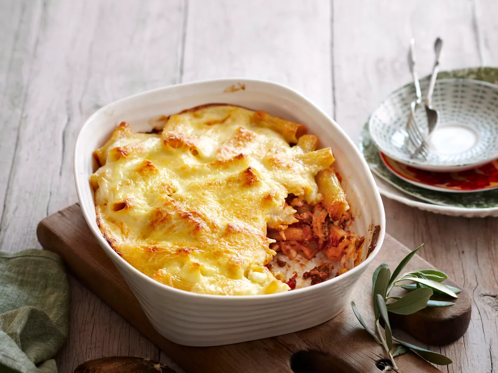 Creamy bolognese pasta bake