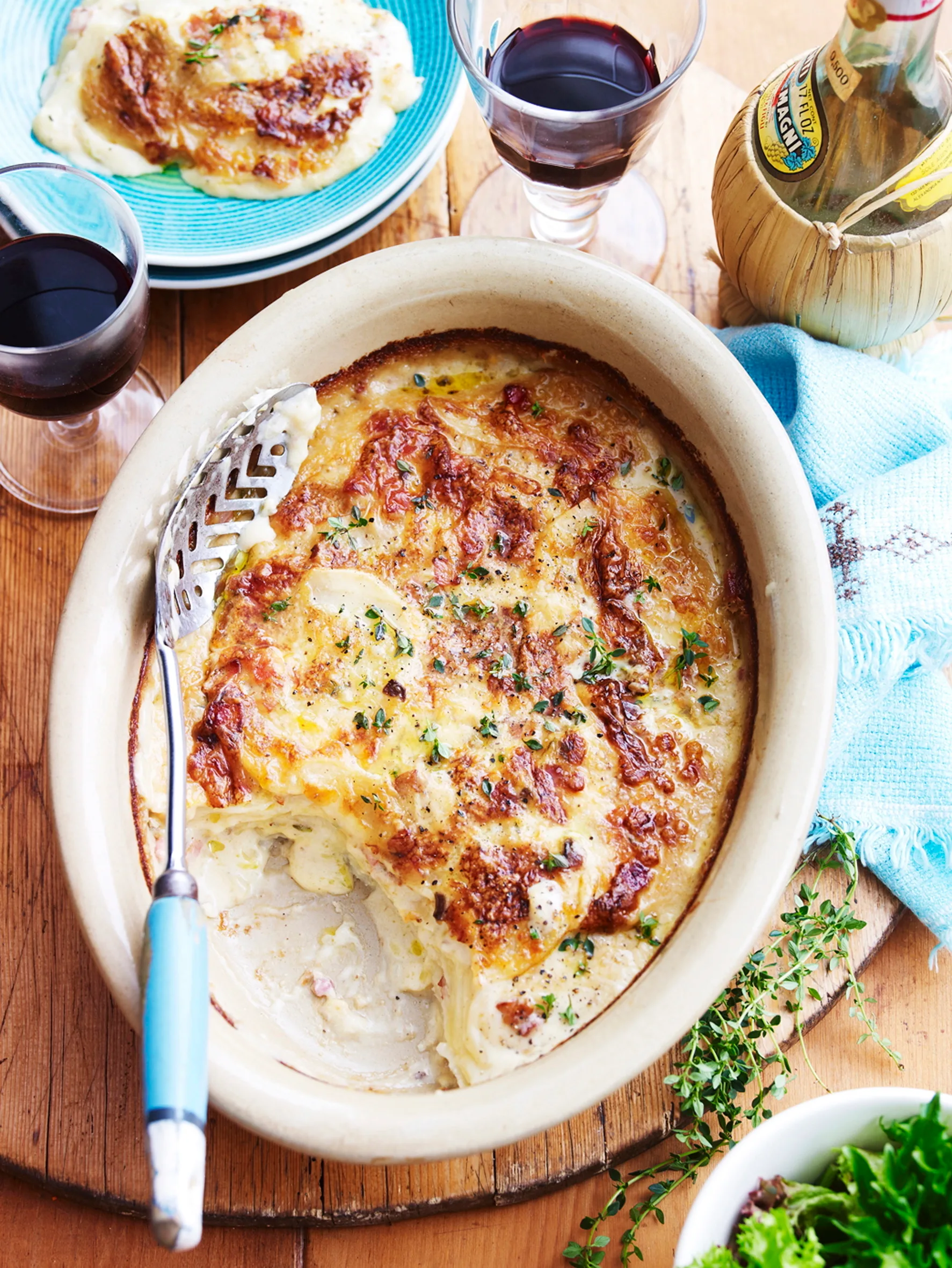 Mushroom and bacon scalloped potatoes