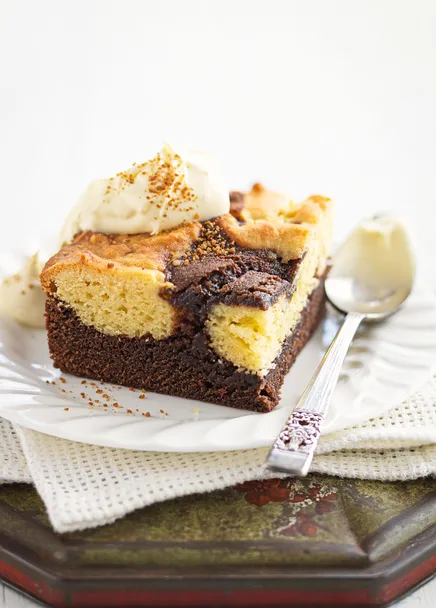 Dark and white chocolate brownies