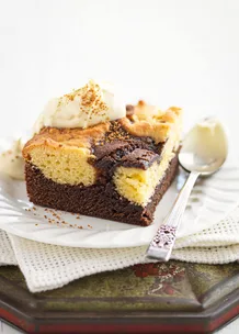 Dark and white chocolate brownies