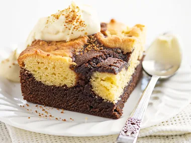 Dark and white chocolate brownies