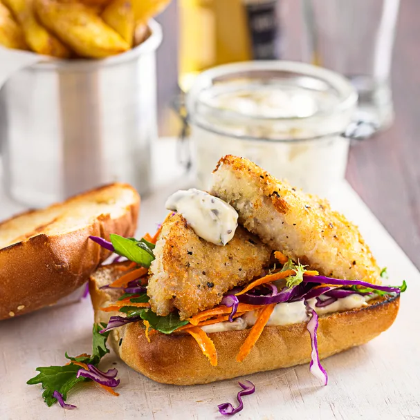 Lemon pepper fish burgers