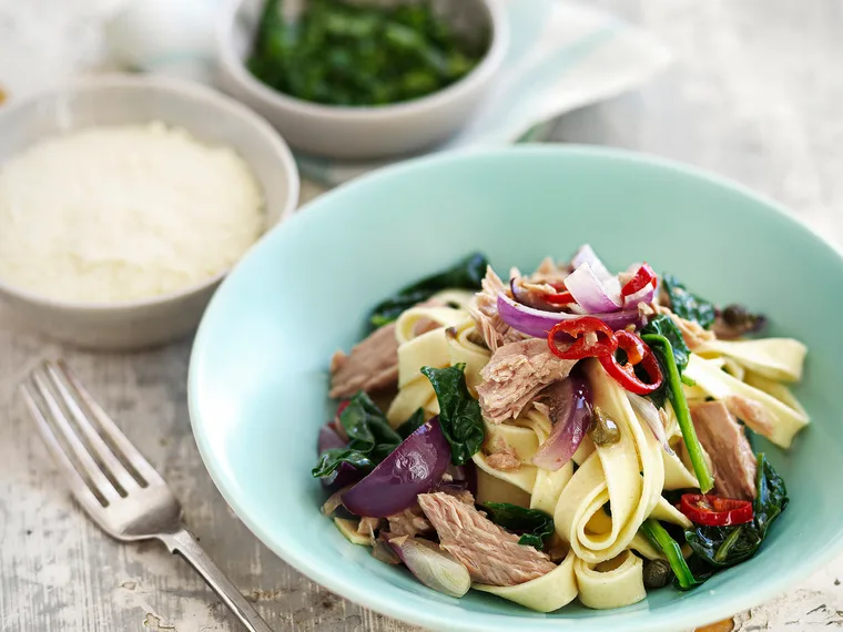 Tuna, chilli and herb tagliatelle