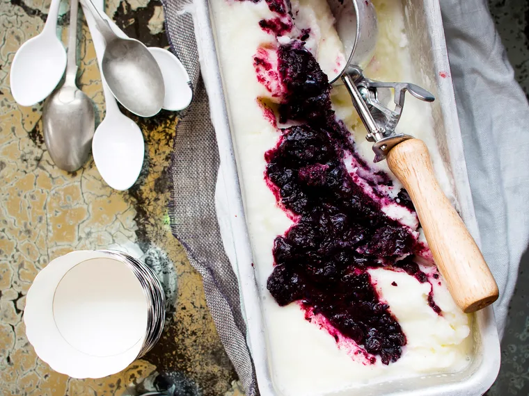 Blueberry yoghurt sorbet