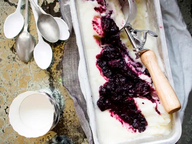 Blueberry yoghurt sorbet