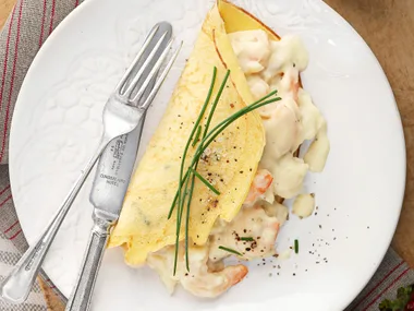 Seafood crepes