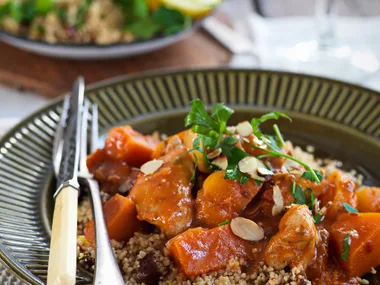 Chicken, pumpkin and apricot tagine