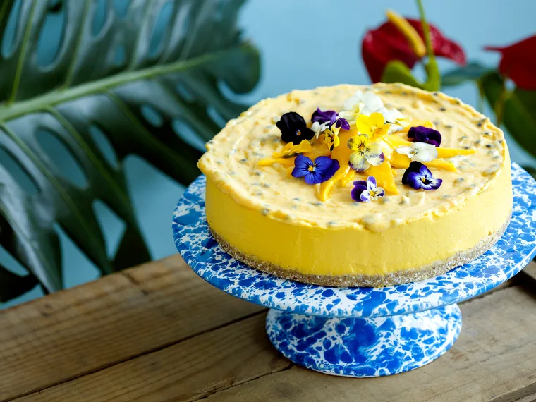 Mango and pineapple mousse cake