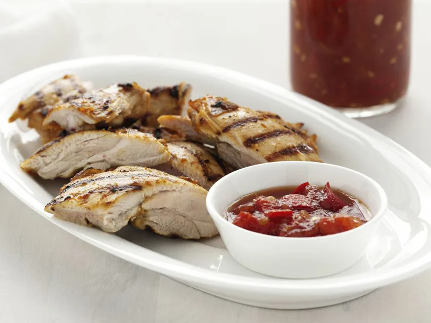 Spiced Chicken with Tomato Chilli Sauce