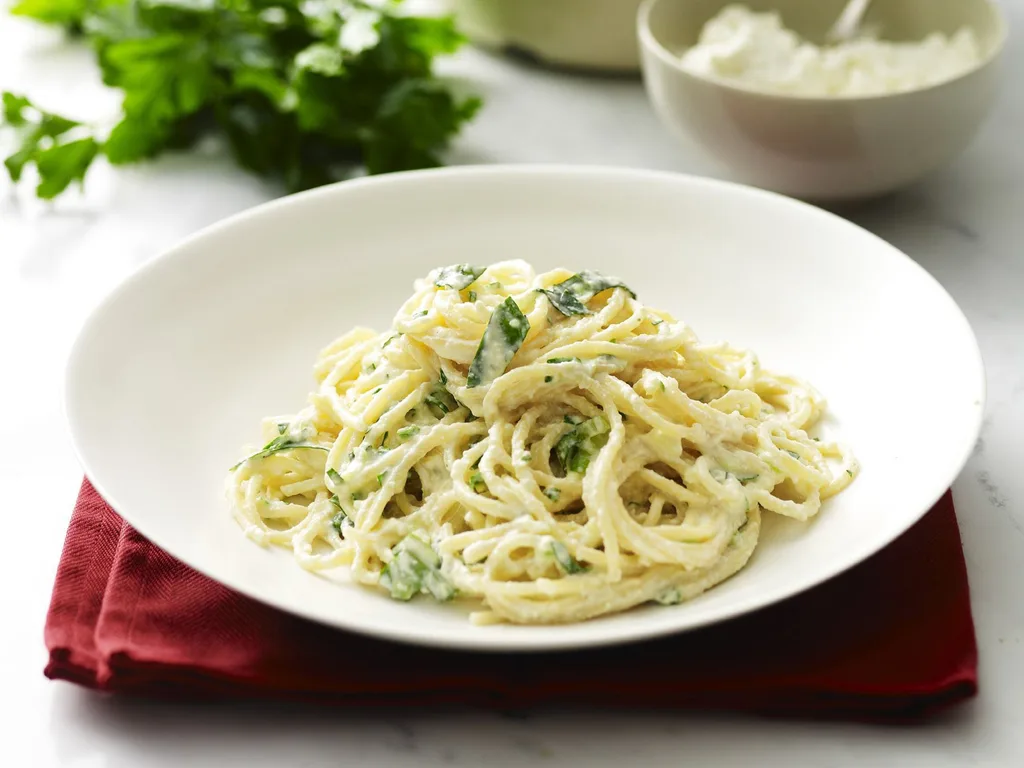 spaghetti with herbed ricotta