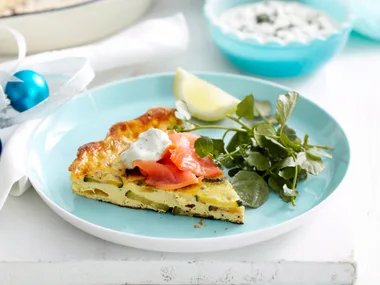 Smoked salmon frittata
