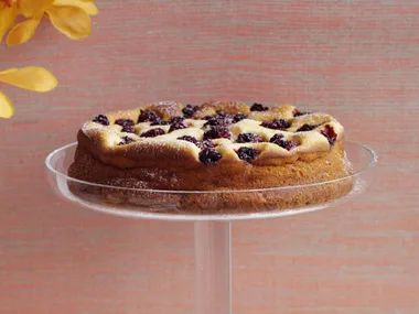 low-fat lemon and blackberry cheesecake