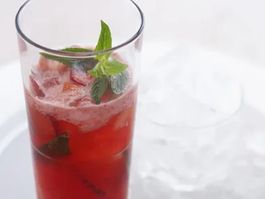 strawberry and cranberry spritzer