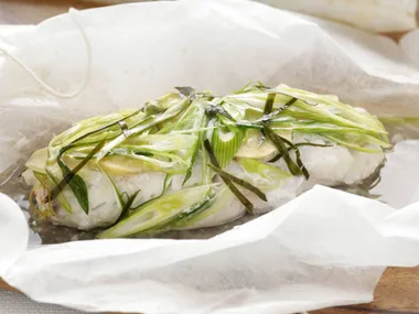 ginger and kaffir lime perch parcels