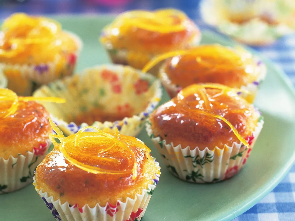 Mini lemon yogurt cakes with syrup