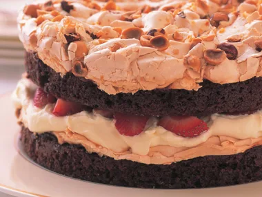 CHOC-STRAWBERRY MERINGUE GÂTEAU
