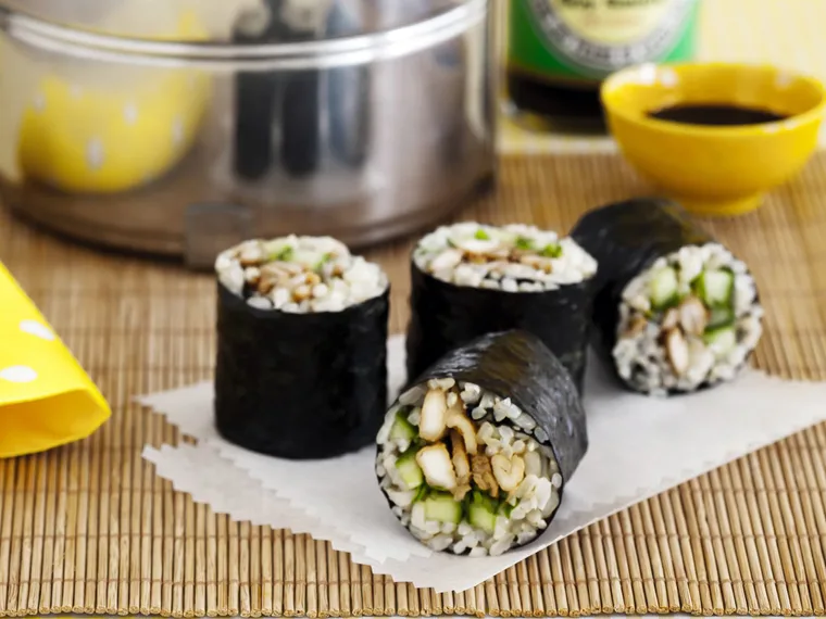 chicken teriyaki brown rice sushi