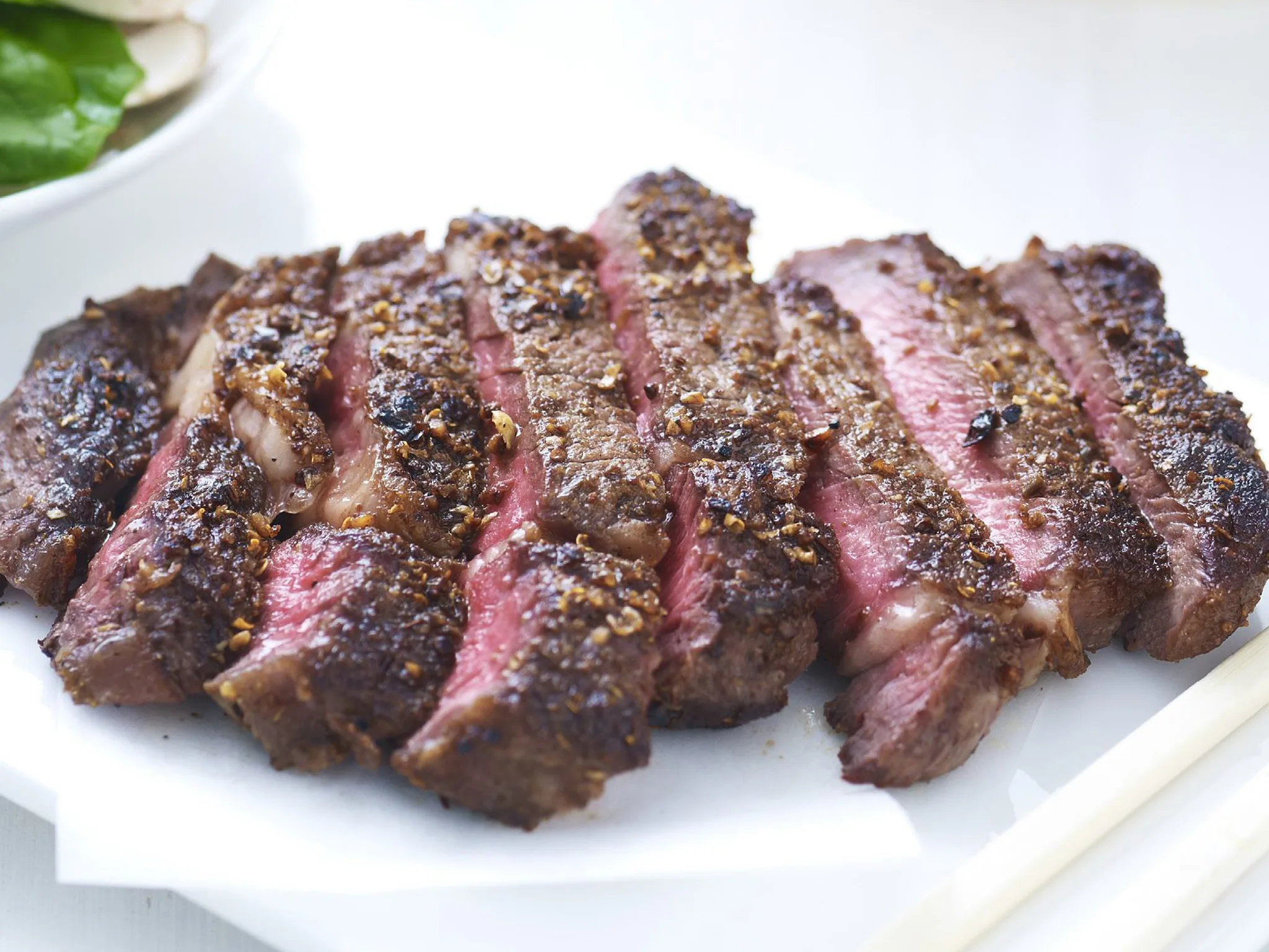 sichuan steak with mushroom salad