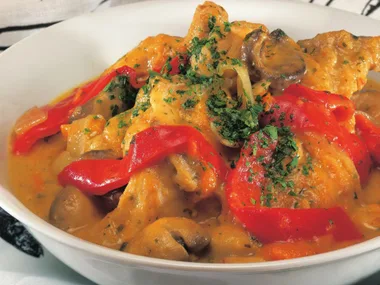 braised turkey with mushrooms and apricots