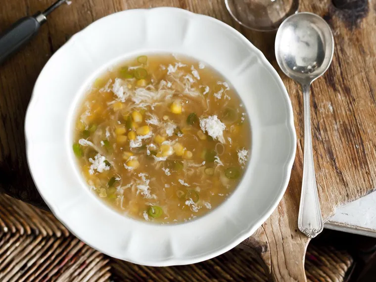 sweet corn soup with ginger