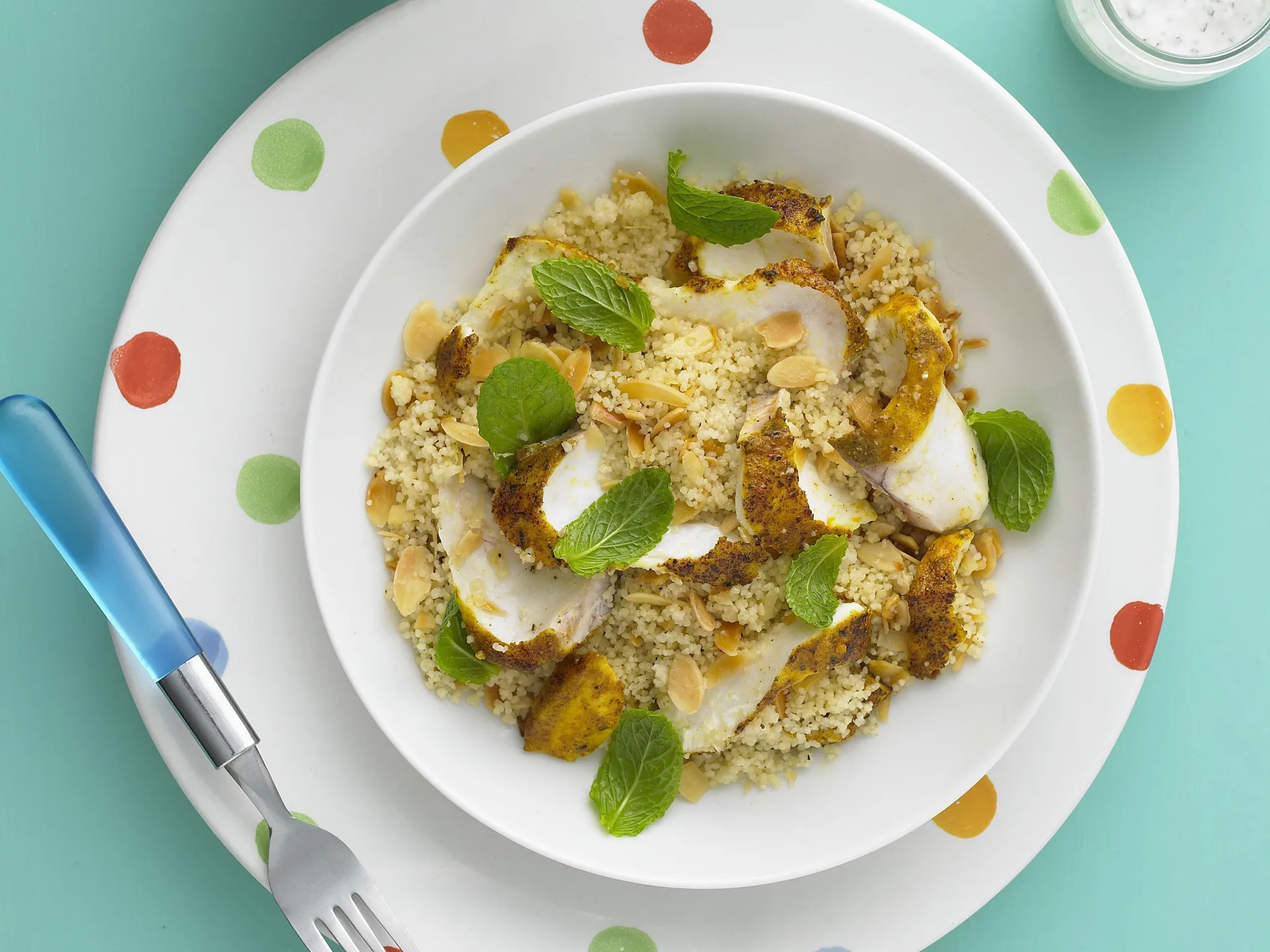 moroccan fish with almond couscous