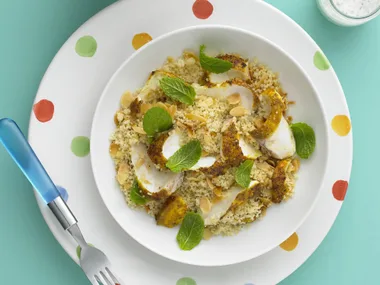 moroccan fish with almond couscous