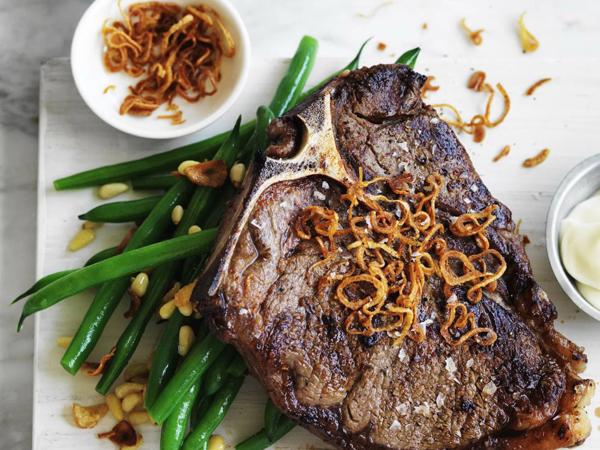 T-BONE STEAKS WITH HORSERADISH MASCARPONE