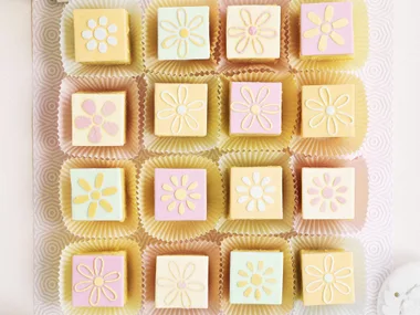 bite-sized Stencilled Squares