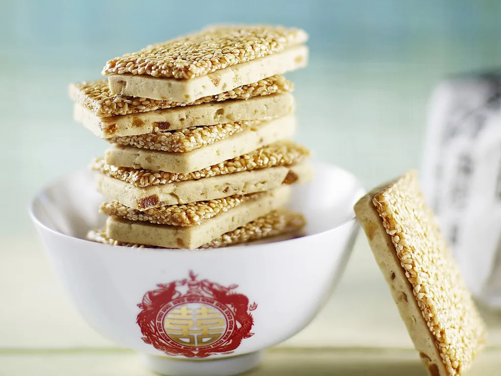 Lemon grass, ginger and sesame bars