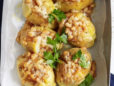 baked beans and smoked cheddar