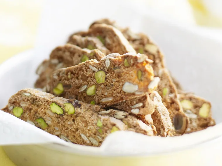 Lemon, honey and pistachio biscotti