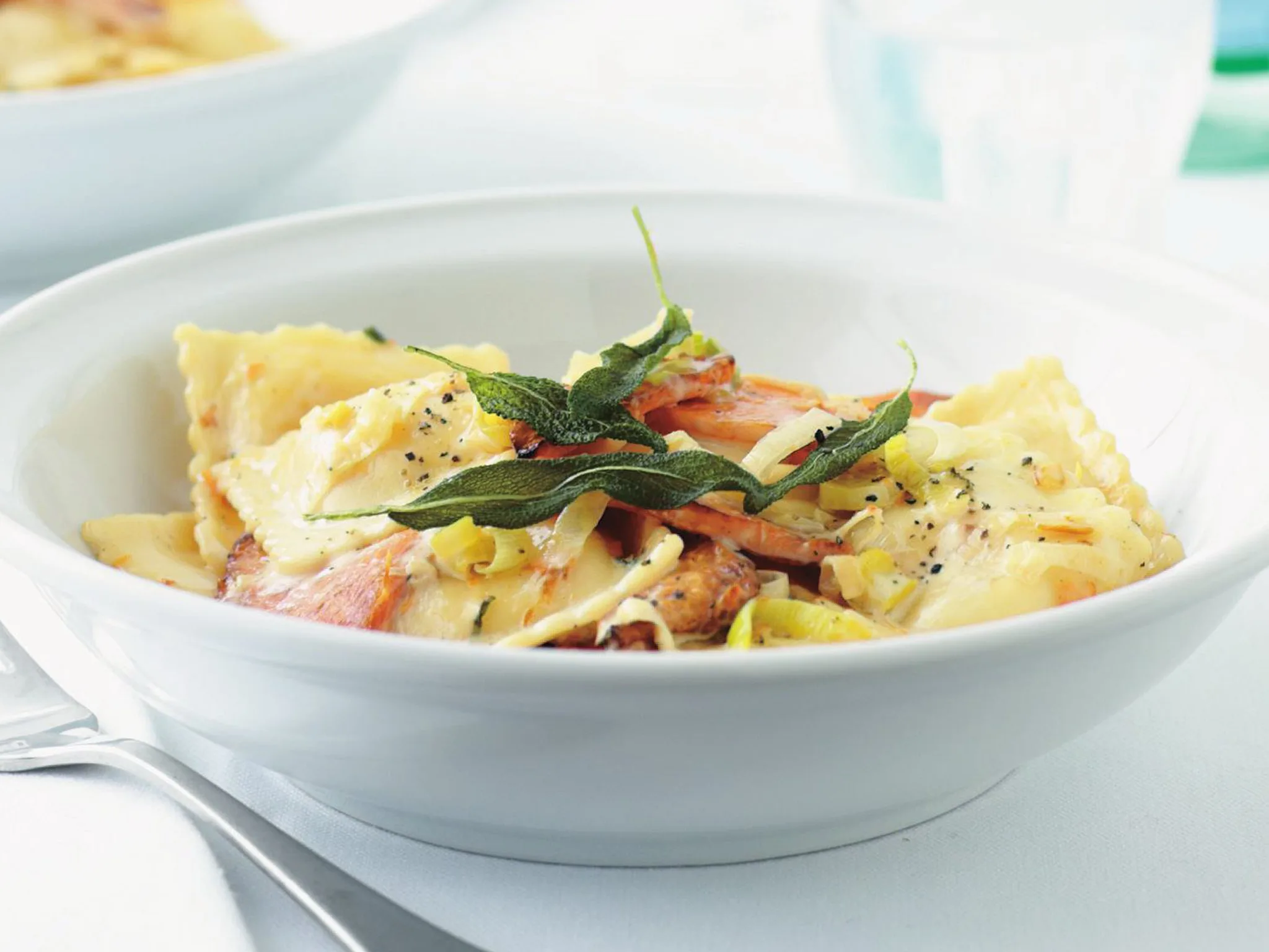 creamy pumpkin and sage ravioli