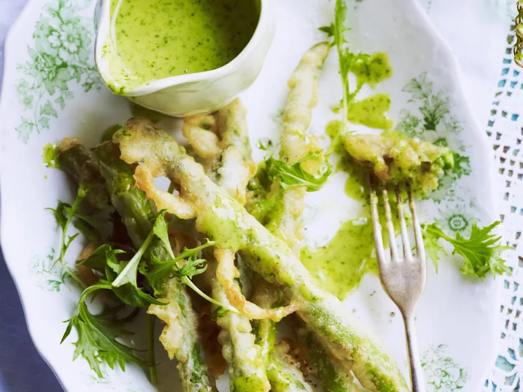 ASPARAGUS TEMPURA WITH CHERVIL VINAIGRETTE