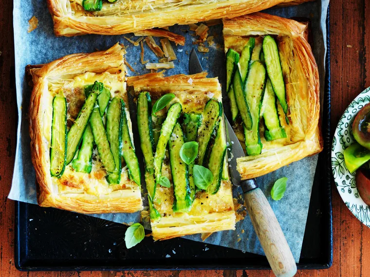 zucchini and mascarpone tarts