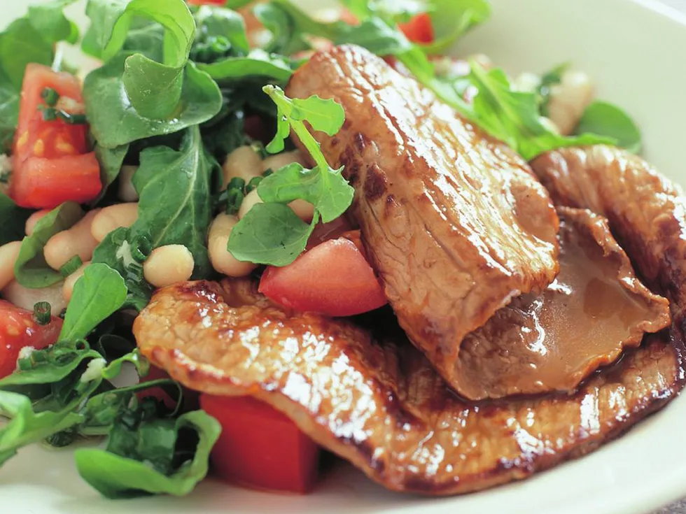 veal steaks with italian white bean salad