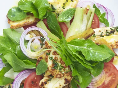 orange, fennel and haloumi salad