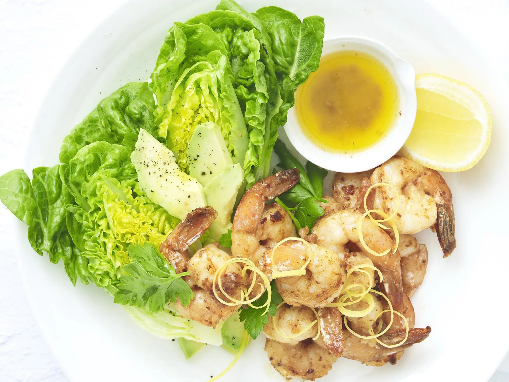 butterflied prawns with garlic butter