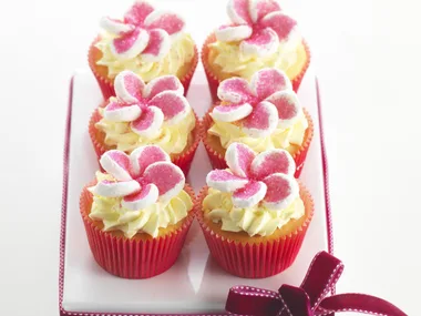 pink frangipani rosewater cakes