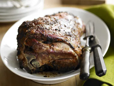 lamb roast with broad bean mash
