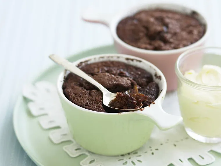 MOCHA, PEAR AND NUT SELF-SAUCING PUDDING