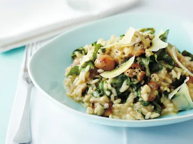mushroom and rocket risotto