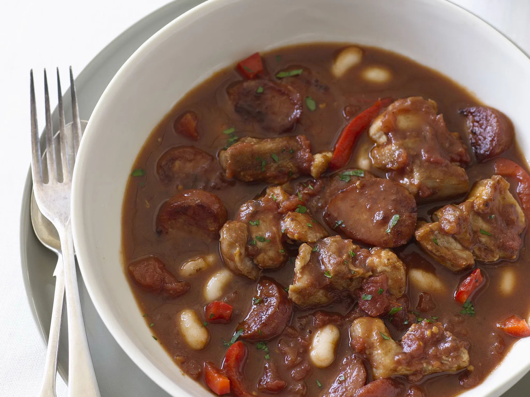 PORK BELLY AND CHORIZO STEW
