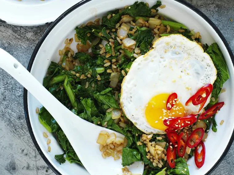 brown rice and kale stir-fry