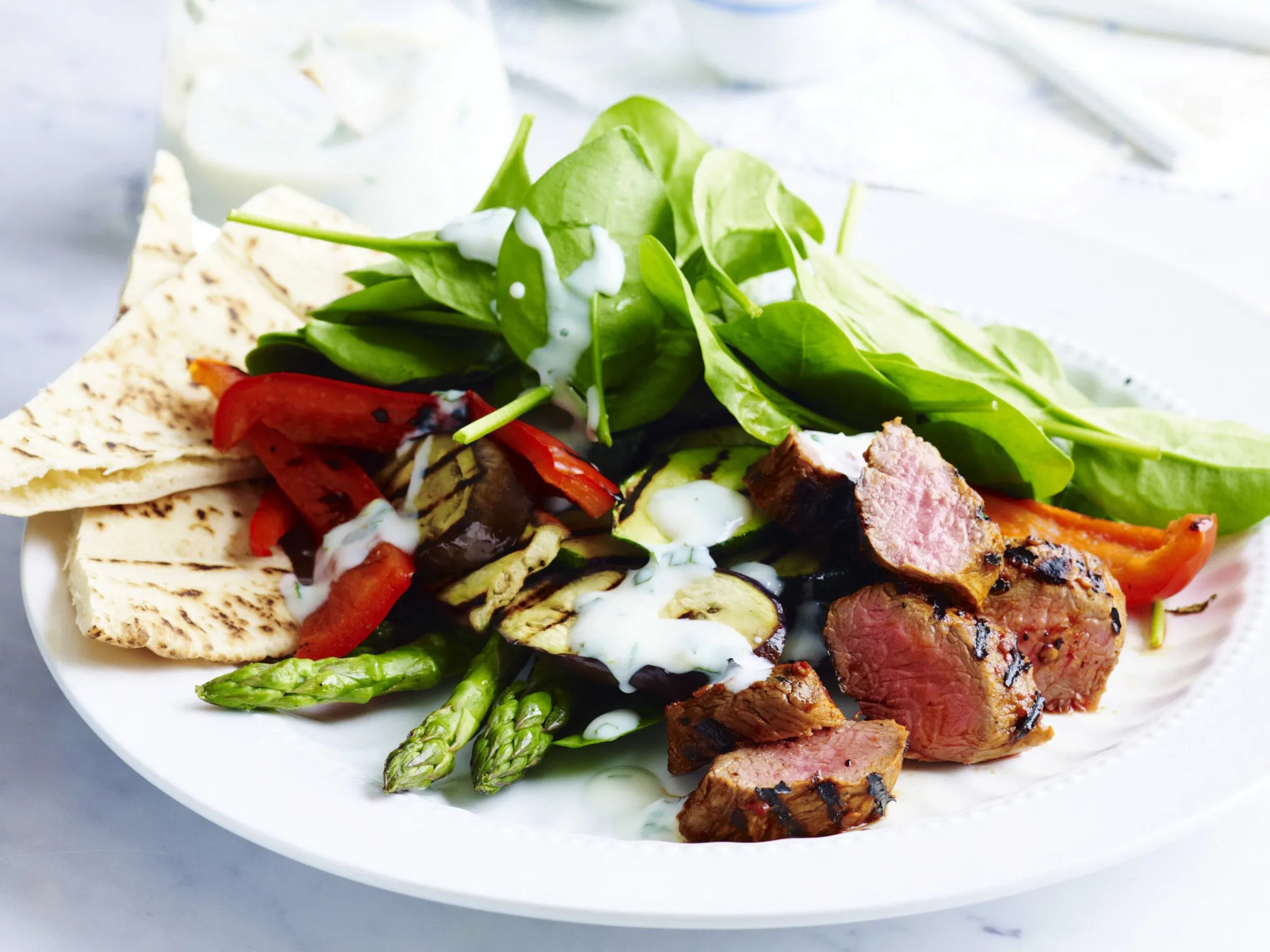 chilli jam lamb with char-grilled vegetables
