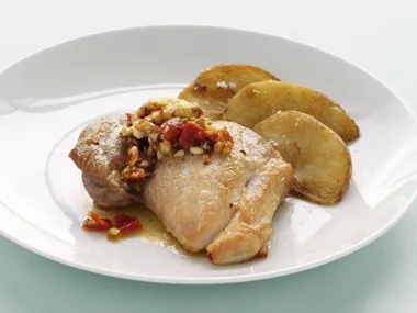 pan-fried chicken with chilli butter