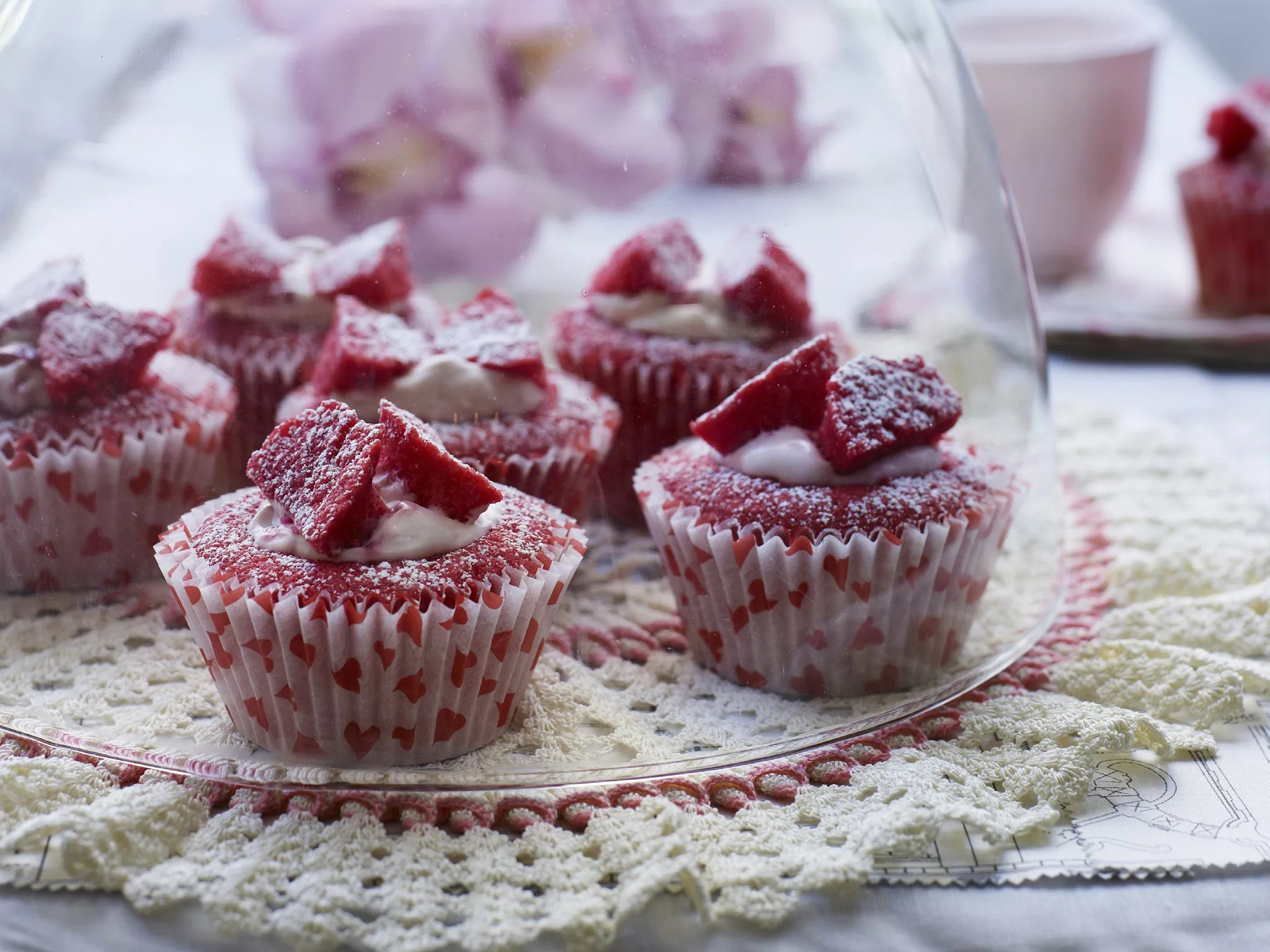 pink velvet butterfly cakes