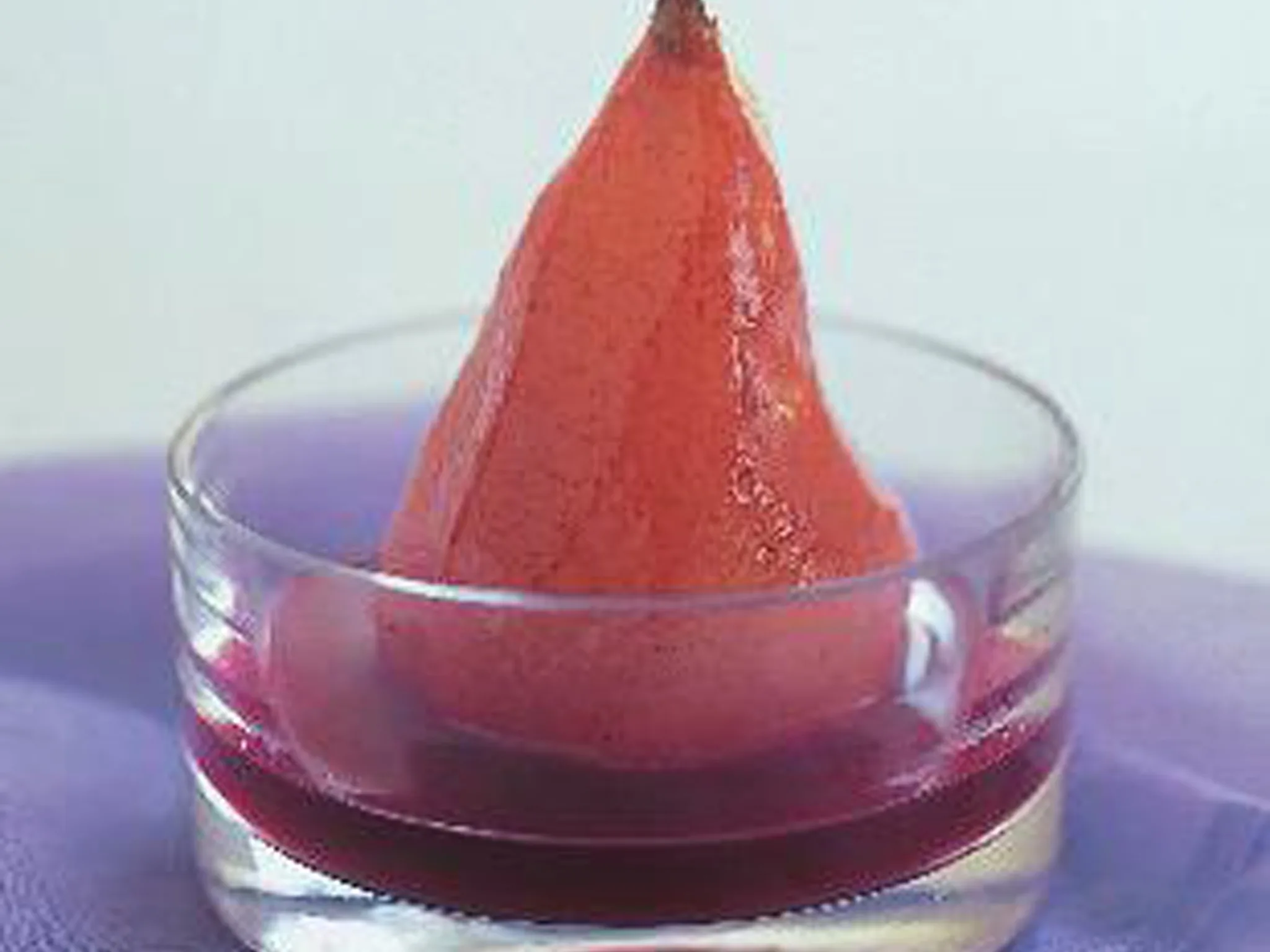 pears poached in cranberry syrup