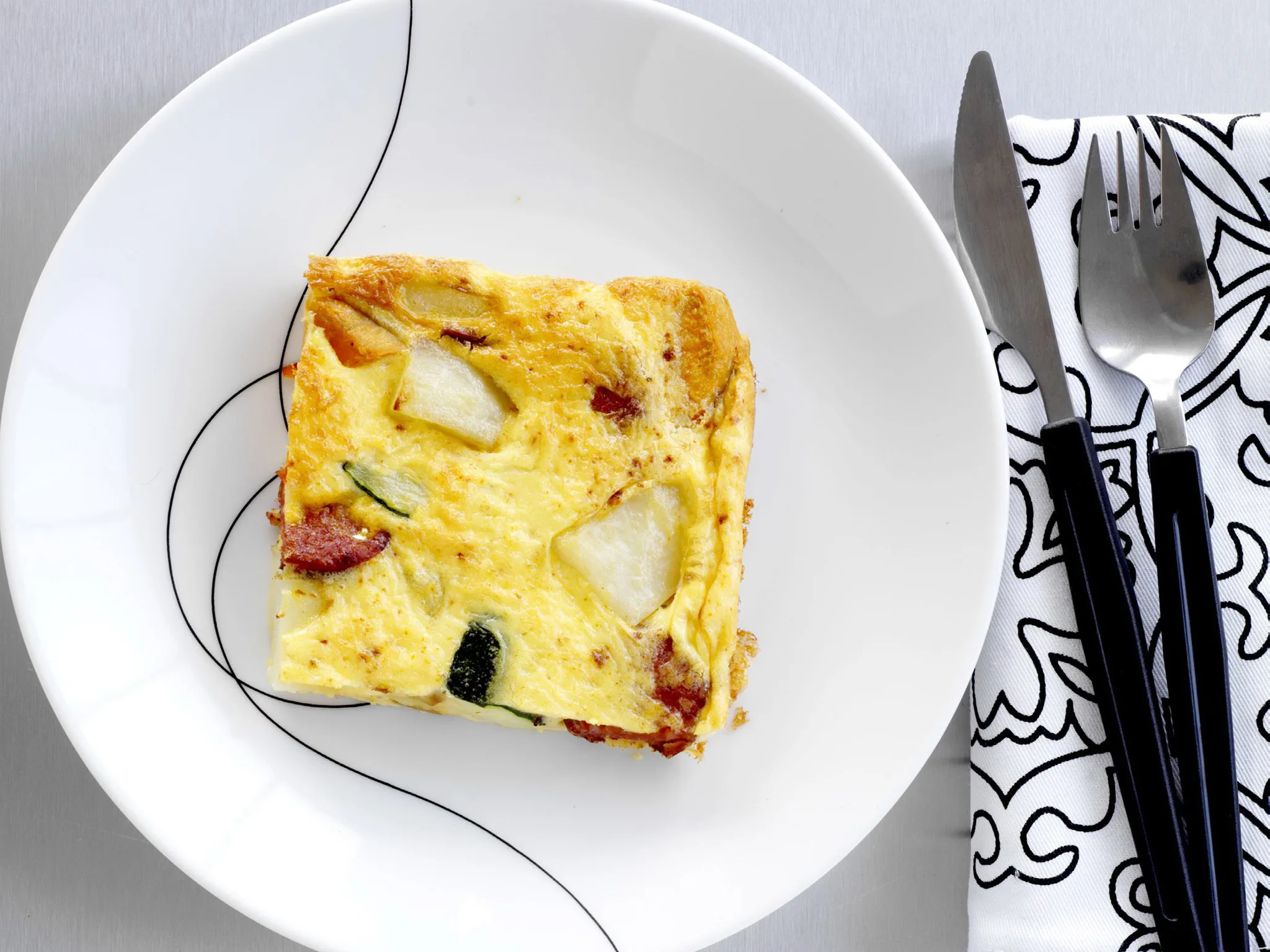 chorizo and roast vegetable frittata