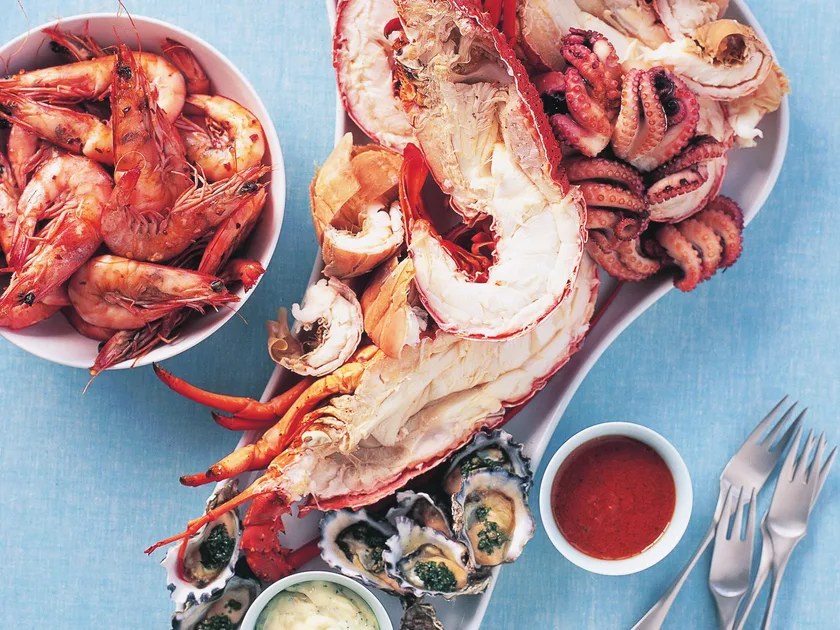 Seafood platter with dipping sauces | Women's Weekly Food