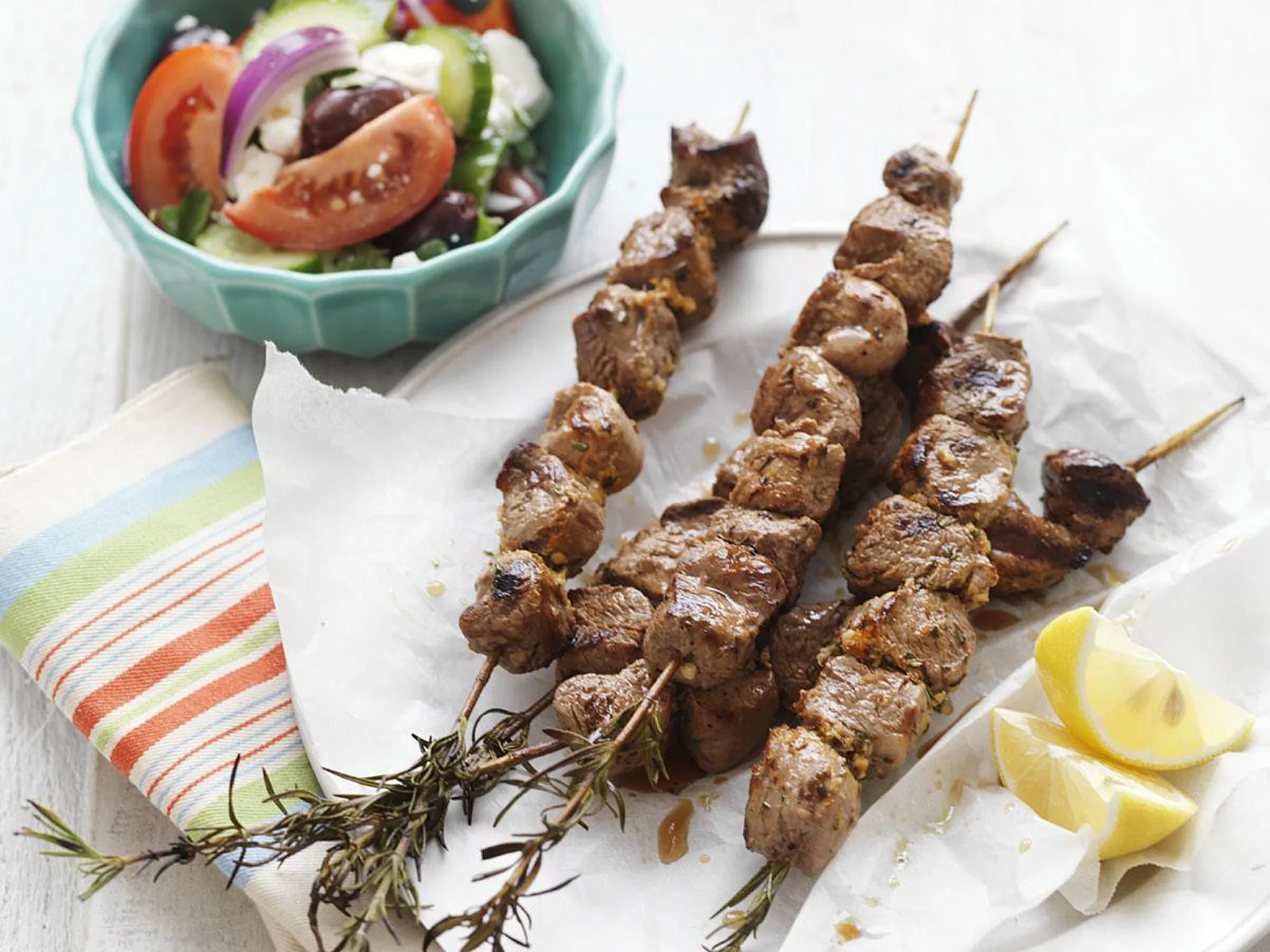 lamb on rosemary skewers